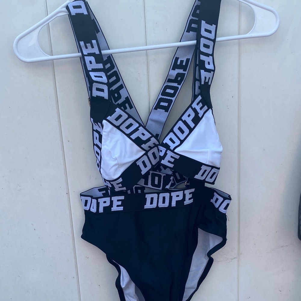 DOPE Monochrome Swimsuit with Bold Branding